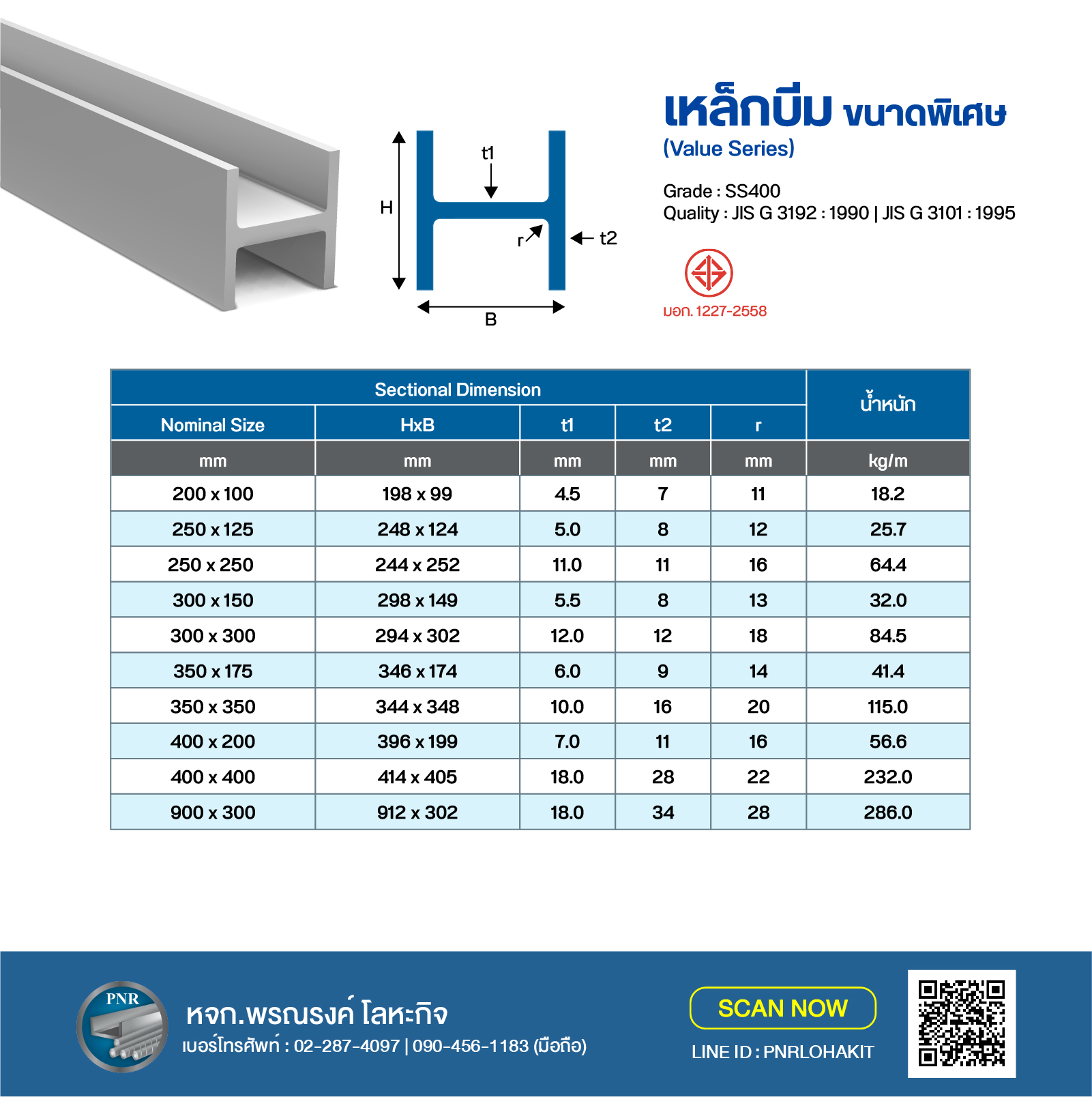 เหล็กบีม ขนาพิเศษ_Value Series