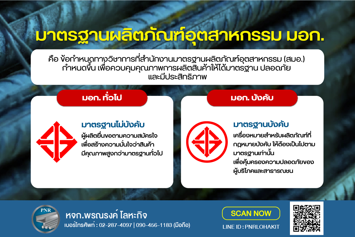 เหล็กเส้น มอก. มาตรฐาน มอก.