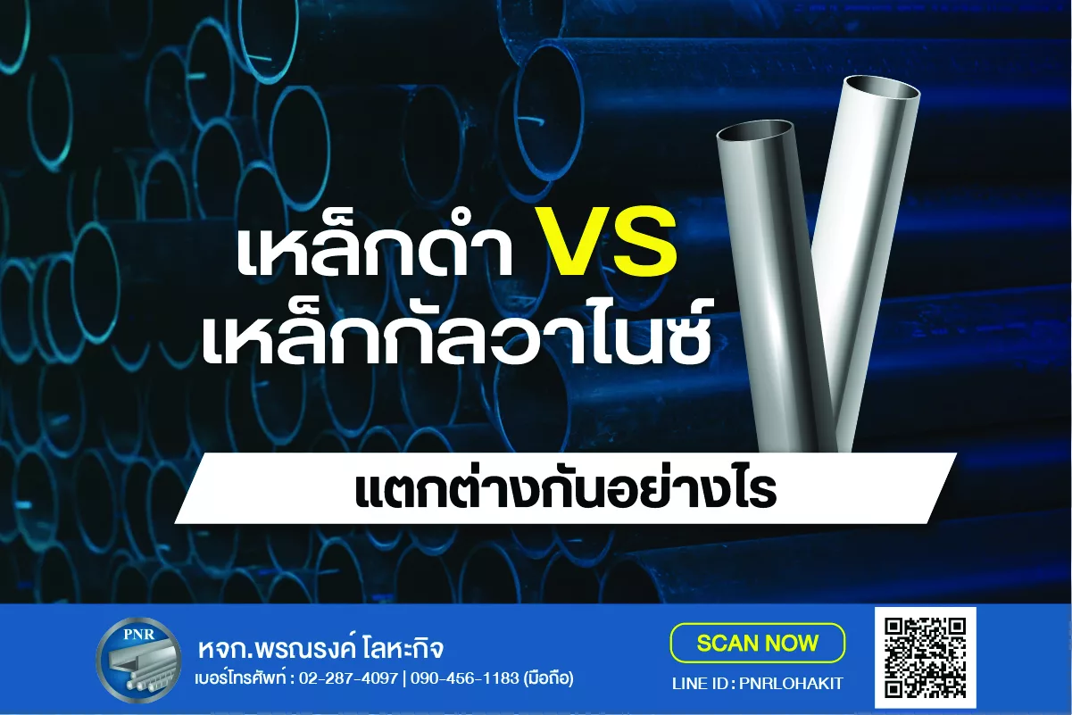 สรุปชัด! เหล็กดำ vs เหล็กกัลวาไนซ์ ต่างกันอย่างไร? สำหรับเหล็กกล่อง ท่อกลมดำ 1 เปรียบเทียบ เหล็กดำ เหล็กกัลวาไนซ์ ต่างกัน
