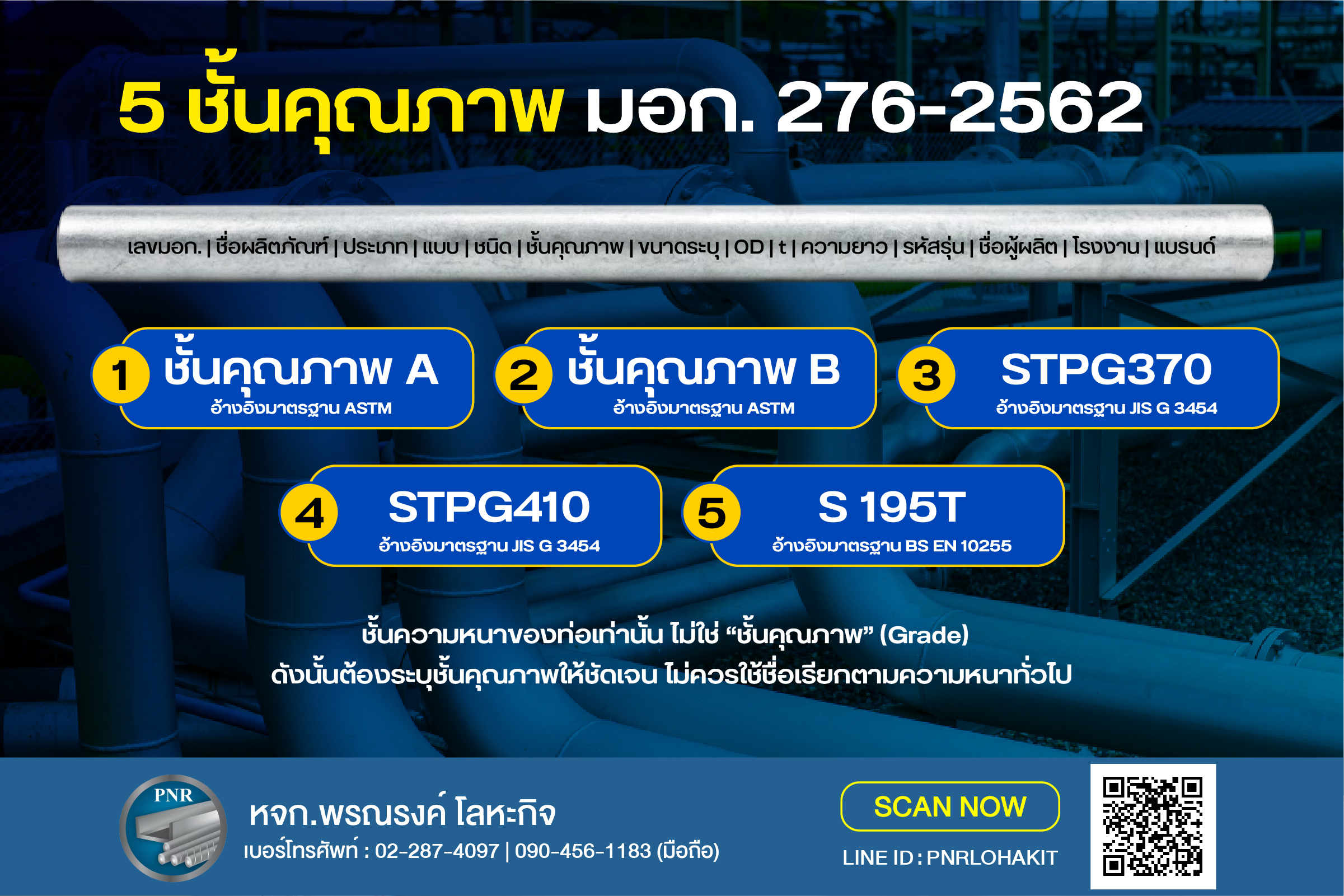 มอก. 276-2562 ท่อประปา ท่อแรงดัน